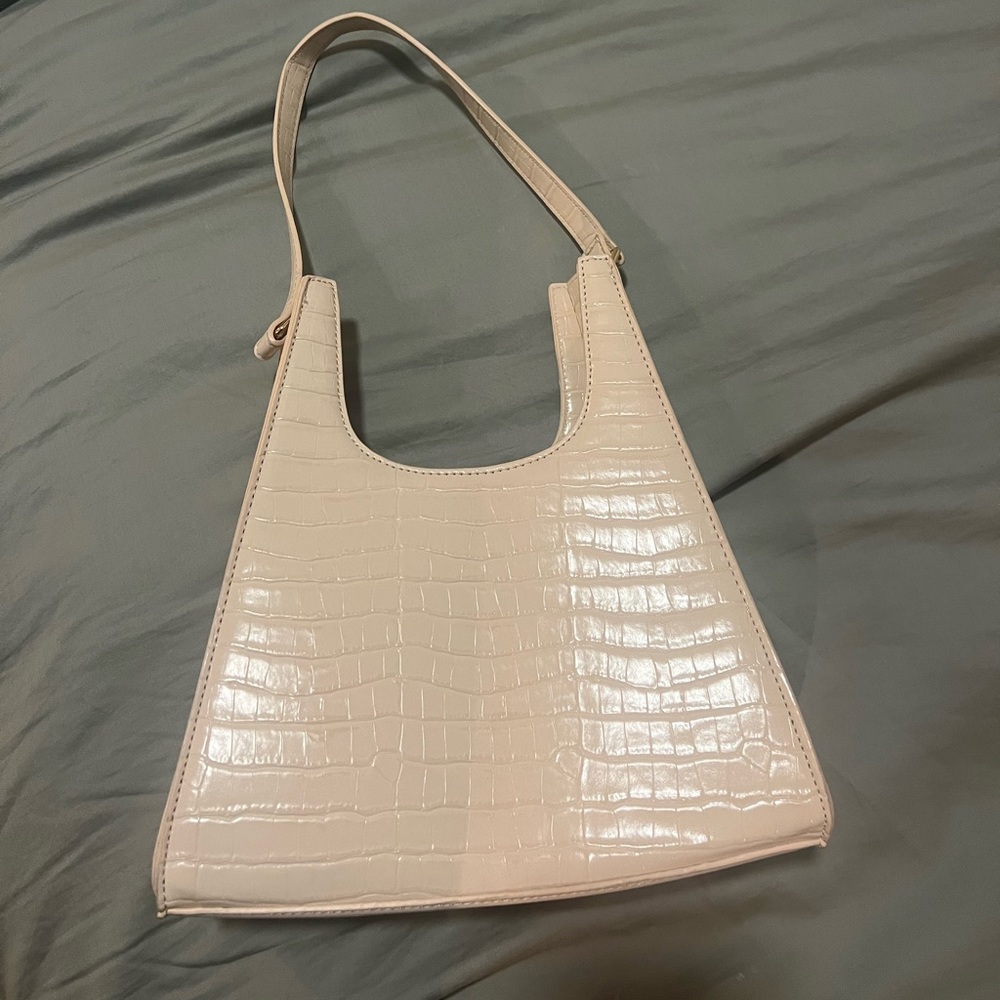 Pale pink never worn faux croc shoulder bag